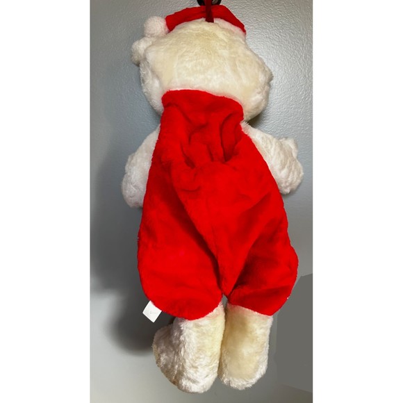 Vintage Rennoc Plush White Cream Teddy Bear Christmas Stocking Hang N Stuff Rare - Picture 9 of 16